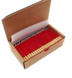 Red Half Pencils with Eraser, Golf, Classroom, Events, Hexagon, #2, Sharpened, Box of 144, Color: Red