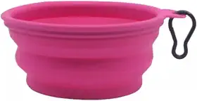 Genérico - Pote para Pet Dobrável e Retrátil - Comedouro e Bebedouro 450 ml - Cor: ROSA