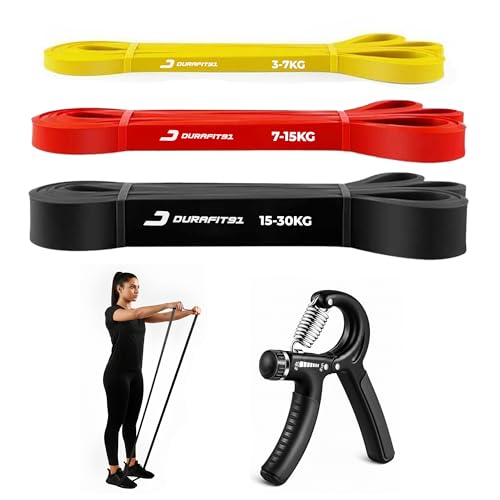 Image of Resistance Bands Set of 3 (Extra Light to Heavy) Resistance Levels|,Pull Up Bands for Unisex,Exercise Bands for Strength Training,Home Workout,Gym Fitness,Stretching Mobility,Yoga,Crossfit