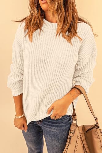 PRETTYGARDEN Fall Sweaters for Women 2025 Fashion Long Sleeve Casual Ribbed Knit Winter Clothes Pullover Jumper Tops