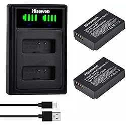 Bateria Para Canon M50 Mark Ii Hisewen LP-E12 Batería (2Pack), Cargador Dual USB para Canon EOS M, EOS M2, EOS M10, EOS M50, EOS M50 Mark II, EOS M100, EOS M200, Rebel SL1, Powershot SX70 HS Cámara.