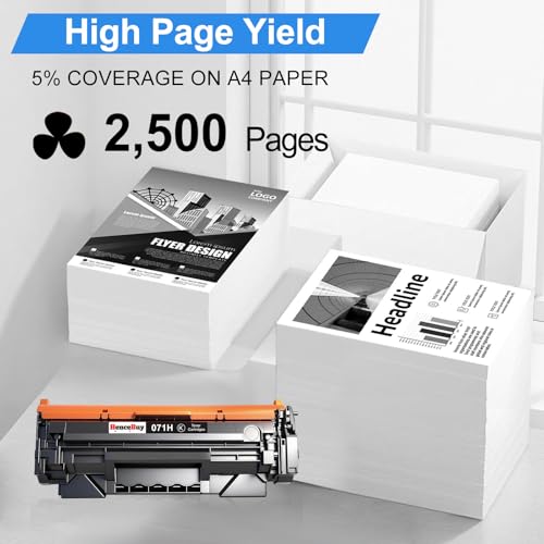 Image of 071H 071 Toner Cartridge with Chip Replacement for Canon 071 Black Toner Cartridge for Canon ImageCLASS LBP122dw MF273dw MF272dw MF275dw LBP120 MF270 Printer (Black,1 Pack)