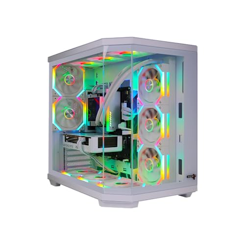 Spear Gaming PC AMD Ryzen 7 7800X3D, NVIDIA GeForce RTX 5070, 32GB DDR5 RAM, 1TB NVMe SSD, B850 Motherboard, HydroCoreX360LCD AIO Liquid Cooler, DOST60PRO Tower Case with 8 Preinstalled Fans