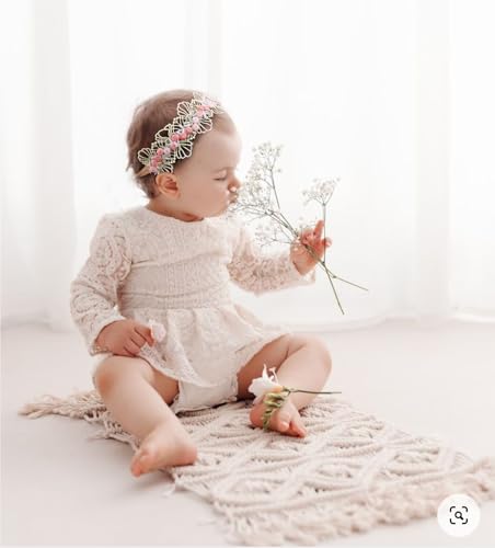 cherrboll Baby Flower Bows Headbands 6pcs Floral Hair Wraps Nylon Hairbands Crown Newborn Infant Toddler Hair Accessories2