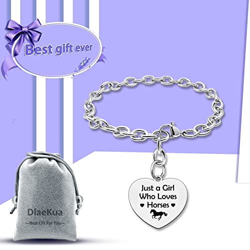Image of DlaeKua Horse Gifts For Women Horse Jewelry Bracelet for Horse Lovers Birthday Gifts Horses Bracelets Inspirational Horse Gifts for Mom Friends Aunt Sister Stainless Steel Bracelet