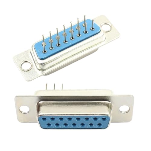 Image of 1 /2 /5pcs DB9 /15 /25 /37 Gat /Pin Vrouwelijke /Mannelijke Blauw Gelaste Connector RS232 Seriele Poort Socket D-SUB Adapter(DB15,Female 1PCS)