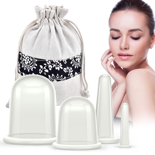 DazSpirit Schröpfen Silikon 4 Stück, Schröpfgläser Silikon Massagegeräte tools set, Schröpfglas Cellulite Gegen Verspannungen für Körper und Gesicht, Schröpfen Massage (klar) DazSpirit Schröpfen Silikon 4 Stück, Schröpfgläser Silikon Massagegeräte tools set, Schröpfglas Cellulite Gegen Verspannungen für Körper und Gesicht, Schröpfen Massage (klar)
