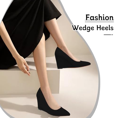 Elegant Women's Closed Toe Wedge Sandals - Comfortable Slip-On Pumps for Formal Events, Weddings, Office Work, and Dressy Occasions in4