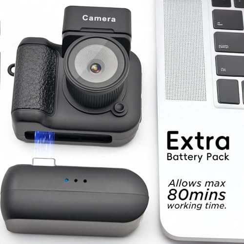 デジタルトイカメラ ミニデジタルカメラ キーホルダーセット 写真・動画撮機能 1080P 1.4インチ画面 充電ベース付き 軽量ミニ 32GBカード付属 修学旅行 学生 初心者 (ホワイト)