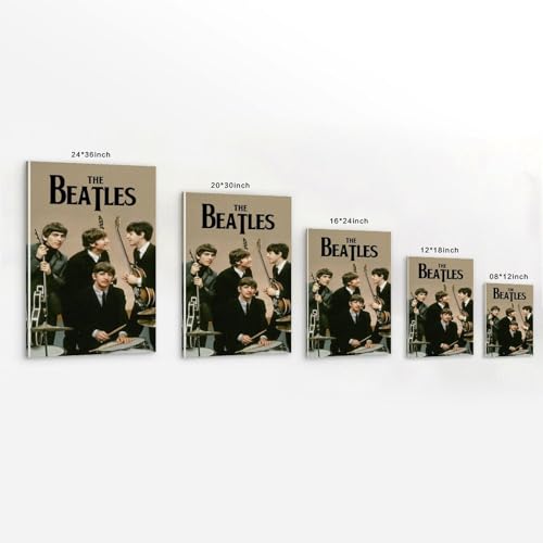 EVMILA Poster décoratif sur toile The Beatles Rock Band – Impression d’art moderne pour chambre à coucher – 20 x 30 cm - Les Beatles, Paul McCartney, John Lennon, RIngo Starr, George Harrison EVMILA Poster décoratif sur toile The Beatles Rock Band - Impression d'art moderne pour chambre à coucher - 20 x 30 cm – Image 3