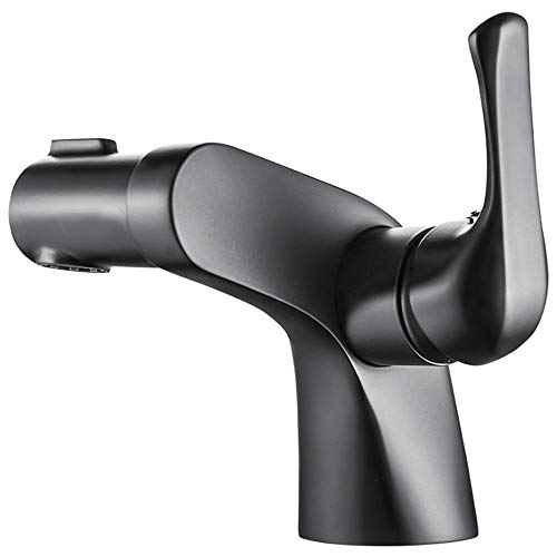 Robinet de bassin en cuivre noir de qualité supérieure avec bonde de vidage pour salle de bain