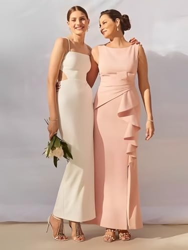 Bedlover Satin Mother of The Bride Dresses for Women Long Slit Mermaid Ruched Formal Evening Party Gowns3