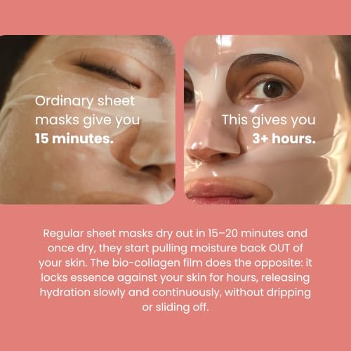 Image of Instant Glow and Skin Brightening Bio Collagen Face Mask | Deep Hydration & Moisturizing, Skin Barrier Care | Smooth, Glow & Nourishing for All Skin Types Pack of 1 (34g)