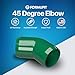 FORMUFIT 1” 45 Degree Furniture Grade PVC Fitting in Green, Made in USA, UV-Resistant, Impact-Proof, 1.315” Actual Socket Diameter (Pack of 4) - F00145E-GR-4