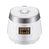 CUCKOO High Pressure Rice Cooker 10-Cup Uncooked / 20-Cup Cooked with Nonstick Inner Pot, Large Rice Maker with 13 Menu Options and Steam Plate, Fuzzy Logic Tech, Voice Guide, White (CRP-P1009SW)