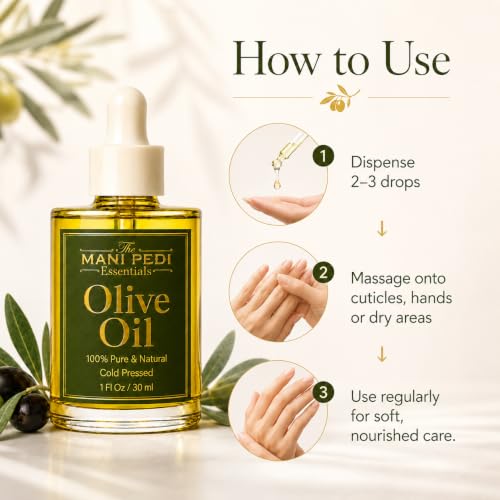 Image of TMPE Cold Pressed Olive Oil for Hair Growth & Skin - Olive Hair Oil for Deep Nourishment, Frizz Control & Smooth Shiny Hair | Body Massage Oil - 30ml