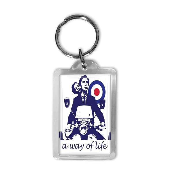 Mod “A Way of Life” Keyring – Double-Sided Print | Handmade Scooter & Vespa Gift | Premium 4.5 x 6 cm Design in Gift Bag