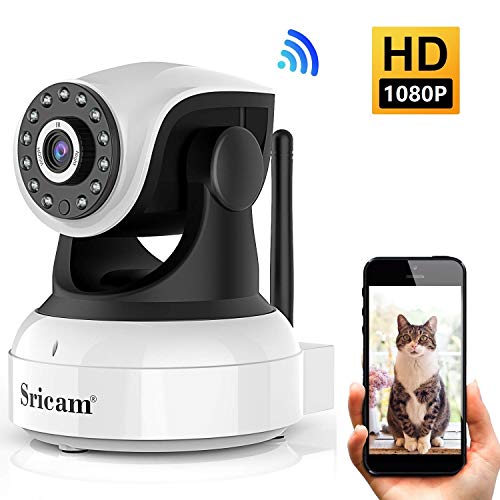1080P WLAN IP Kamera, HD WiFi Überwachungskamera, mit 355°/90° Schwenkbar, Hund/Baby Monitor mit Bewegungserkennung, Zwei-Wege-Audio, Nachtsicht, Unterstützt Fernalarm und Mobile App Kontrolle