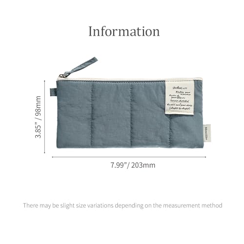 Image of Monolike Archive247 Cushion Pencil Case, 02. Indie Blue - Pencil Pouch, Portable Pencil Bag, Pencil Case, Office Pouch case, Cushion, Soft, Vintage