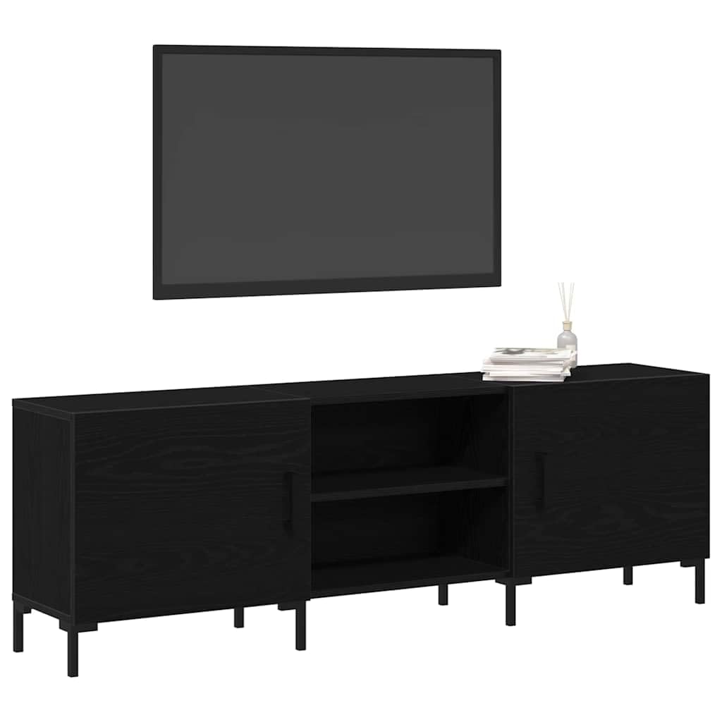 Mobile TV sospeso, nero, effetto rovere, 150 x 30 x 50 cm