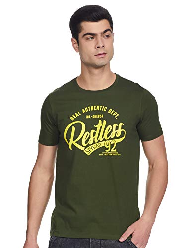 Image of Spykar Men's Cotton Slim Fit T-Shirt