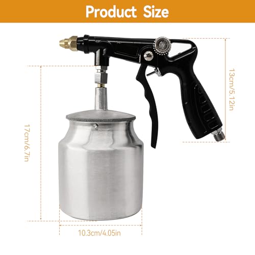 Image of Car Undercoating Spray Gun, Air Rust Proofing and Undercoating Gun with Gauge & Suction Feed Cup & Spray Hoses for Spray Truck Bed Liner Rubberized Undercoat