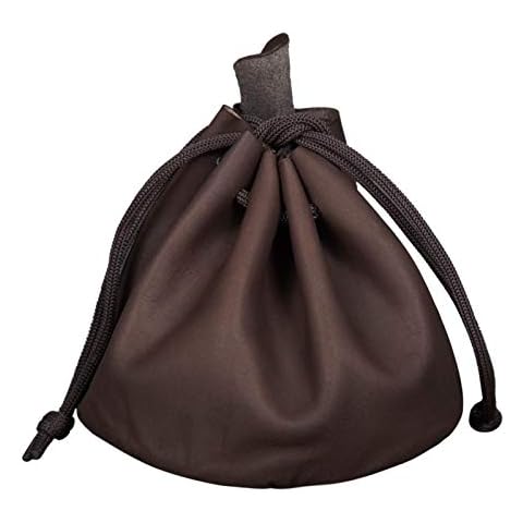 STILORD 'Mikkel' Leather Pouch Bag Large Purse Coin Purse Dice Bag Jewellery Bag Men Women Key Pouch Coin Bag Genuine Vintage Leather, Colour:Flat Dark Brown Cover
