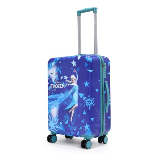 Image of NOVEX Disney Frozen Travelling Kids Trolley Bags For Girls | Spinner Luggage /Suitcase For Kid With 4 Wheel | Blue, 18-Inch Roller Case | Polycarbonate Unique Bags For Cute Girls,H-50Cm