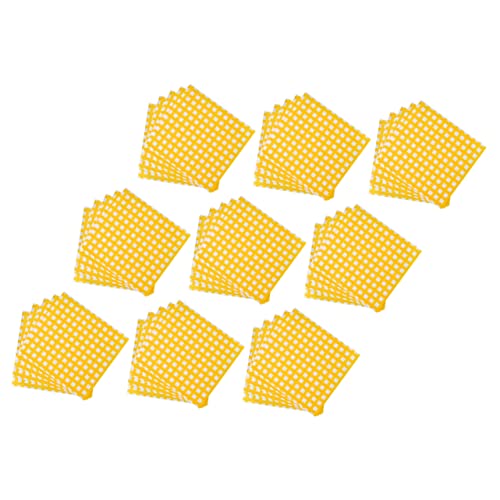 FUNOMOCYA 100pcs Yellow Plaid Sandwich Packaging Paper Oil-proof Wrapping Paper Set for Home Baking Shop Snack Shop Restaurant Cafe