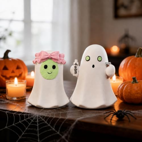 LFLKPY Halloween Ghost Decor Set of 2, Cute Ghost Figurines - image 4