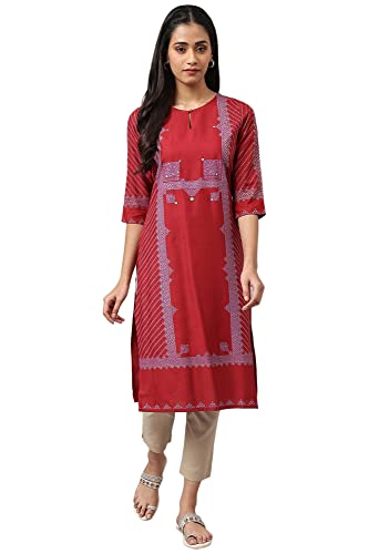 Image of W for Woman Women's Viscose Regular Fit Casual Kurta