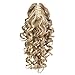 SWACC 12-Inch Short Screw Curls Claw Clip Ponytail Extensions Synthetic Clip in Drawstring Curly Ponytail Hairpiece Jaw Clip Hair Extension (Beige/Blonde Mixed-24H613#)