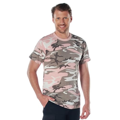 Image of Rothco Camo T-Shirt | Men's Short Sleeve Camouflage Crew Neck Base Layer Rugged Outdoor Hiking Workout Gym Tee Shirt