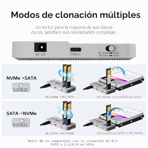 Adaptador de lector M.2 SSD para recuperar datos de discos duros rotos o antiguos 2