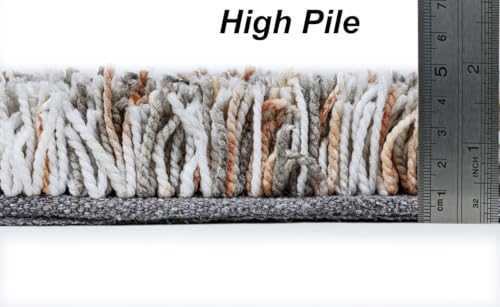 Image of FIASCO Tie Dye Shaggy Carpet Bedside Runner | 2 Inch Pile Height Back in Canvas for Bedroom, Kids Room, Guest Room Microfiber Soft Plush Fluffy Shaggy Carpet | 1.5x4 Feet Orange Ivory Mix