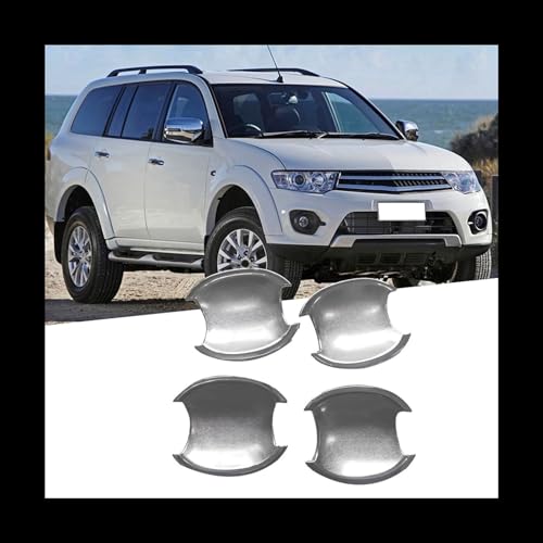 Cubierta cromada para Mitsubishi Pajero Sport 2012-2014, moldura protectora de manija exterior 4