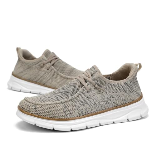 Image of Mens Slip-on Loafers Comfortable Boat Shoes Casual Walking Sneakers Mesh Business Oxfords Work Lightweight Soft Sole