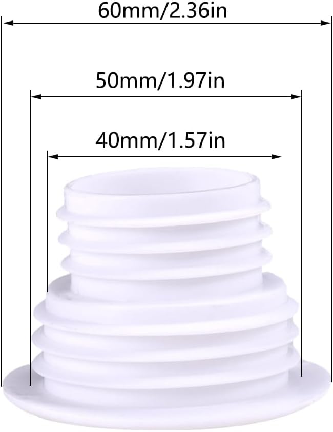 Image of Drain Pipe Seal Hose Silicone Plug,Silicone Sealing Plug Kitchen Pipe Sewer Seal Ring Washing Machine Drain Multipurpose Pipe Connector Bathroom Kitchen Laundry (Grey)