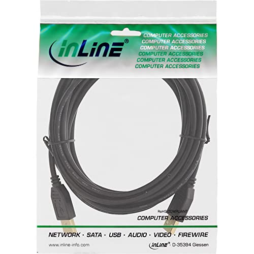 InLine® 34350S USB 2.0 Cable, A to A, Black, Gold Contacts, 5 m - Image 2