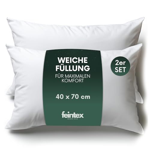 feintex Juego de 2 almohadas hipoalergénicas, lavables, decorativas, para sofá, para cama y sofá (40 x 70 cm), óptima comodidad para dormir en casa