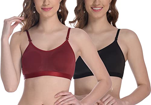 Image of FIMS - Fashion is my style Women Cotton Sports Bra for Gym, Yoga, Running Bra for Girls, Racer Back, Full Coverage, Multicolor, Cup B, See Main Image to Check How Many Bra You Will Get