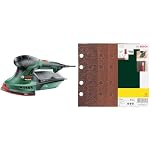 Bosch Home and Garden Multi-Sander PSM 200 AES (200 W, 2X Sanding Papers, Rectangular Plate, in case) + 25-Piece Sanding Sheet Set (Different Materials, Grit Size 40/60/80/120, 8 Holes, Accessories)