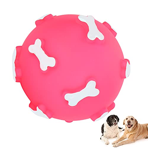 Dog Teething Toys, Vinyl Pet Toy Ball Pet Toy Supply Pet Chewing Ball for Cultivate Affinity for Exercise Training(pink)