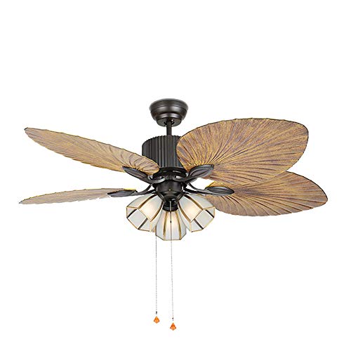 Palm Island Bali Breeze Ceiling Fan with Remote Control, Five Palm Leaf Blades