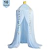 Jolitac Princess Bed Canopy for Girls Room Decor Round Lace Mosquito Net Play Tent Reading Nook Canopies Yarn Girl Dome Netting Castle (Blue) #2