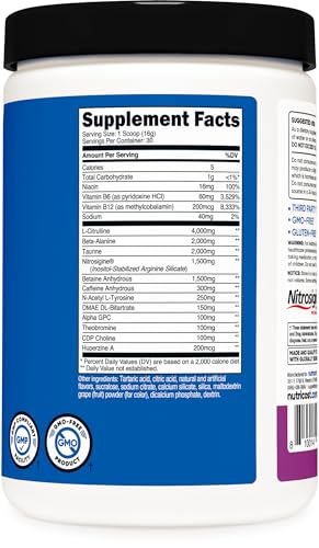 Image of Nutricost Pre-X Extreme Pre-Workout Powder Complex (Grape) 30 Servings