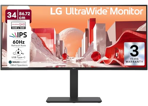 LG 34BA75QE 86.72 cm (34 Inch) UltraWide WQHD (3440x1440) IPS Curved Monitor, Anti-Glare, sRGB 99% (Typ.), Dual Controller, HDMI X 2, DP, USB-C (PD 90W), Speakers, Tilt/Height/Swivel Adjustable(Black)