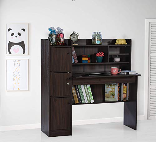 Image of DeckUp Versa Engineered Wood Study Table and Office Desk (Walnut, Matte Finish)
