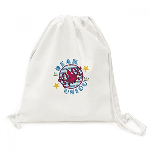 Sac de voyage en toile motif poulpe coloré avec cordon