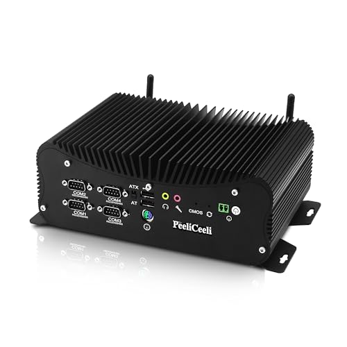 PeeliCeeli Industrial Mini PC Fanless Core i7-1195G7, 2X 2.5GbE RJ45 LAN Mini Computer, 6X COM (RS232/RS485/RS422), Linux Win11 Embedded Mini-PC HD+VGA, DDR4 32GB RAM 1TB NVMe SSD
